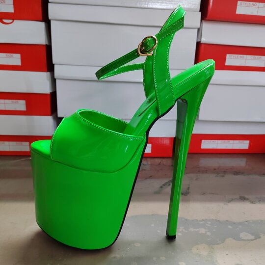 Summer fish mouth sandals pole dance super high heels hot sale 22CM sexy buckle women's shoes solid color 19cm large size open toe