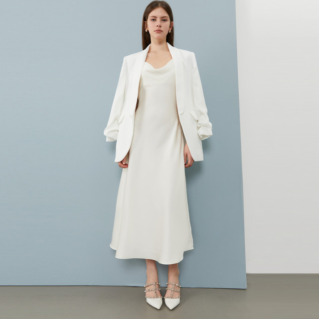 DPLAY 2025 summer new white blazer women's temperament suit