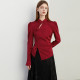 DPLAY autumn new Chinese style red stand collar waist-hugging improved national style long-sleeved shirt top for women