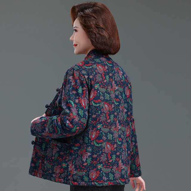 Middle-aged and elderly winter clothes, pure cotton mother's cotton clothes, thickened cotton jackets, new autumn and winter grandma clothes, Tang suits, Chinese style cotton clothes
