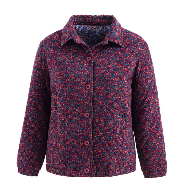 Mom's cotton jacket, old lady autumn clothes, women's corduroy small cotton coat 2025 autumn and winter style middle-aged and elderly thin cotton top