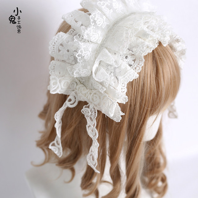 Give back a slight flaw lolita French elegance to generate color hair band lo mother sweet soft girl hair jewelry lace headdress
