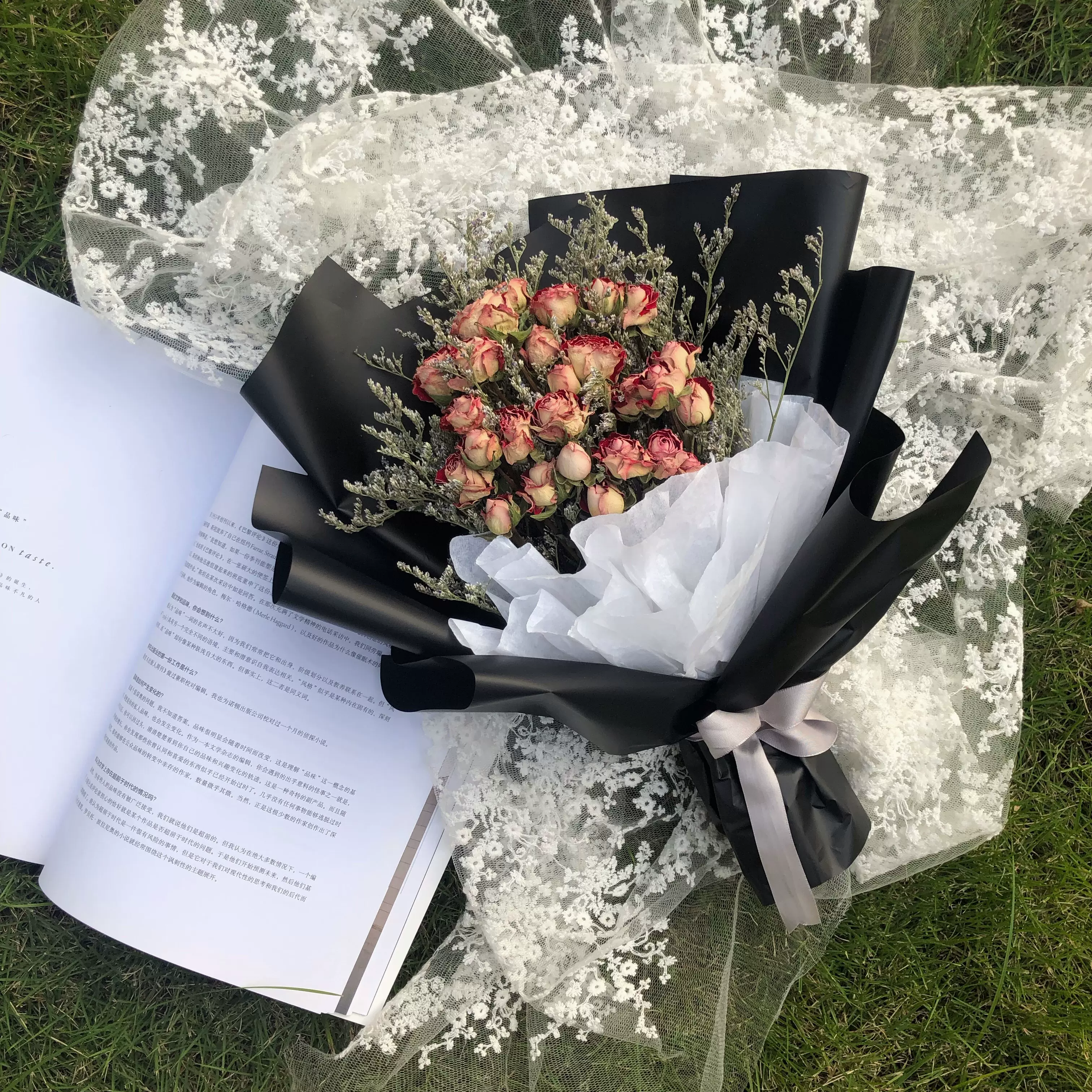 乾燥花花束真花禮盒滿天星木棉花大束ins網紅拍照