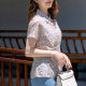 Fumu pure cotton short-sleeved shirt for women in summer florals and fresh shirt for summer clothes, small lapel tops for women in WZ1202-6N