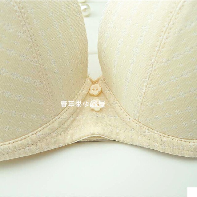 Yilanfen girl underwear soft steel ring gathering fixed student bra middle mold cup with large size summer white 1405
