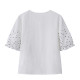 Wide-tied black ears lace polka dot splicing short-sleeved shirt shirt for women 2025 spring and summer new white top