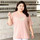 300jin [Jin is equal to 0.5 kg] New Chinese national wind embroidered gray short -sleeved T -shirt female summer big size fat mm loose and covered pink top
