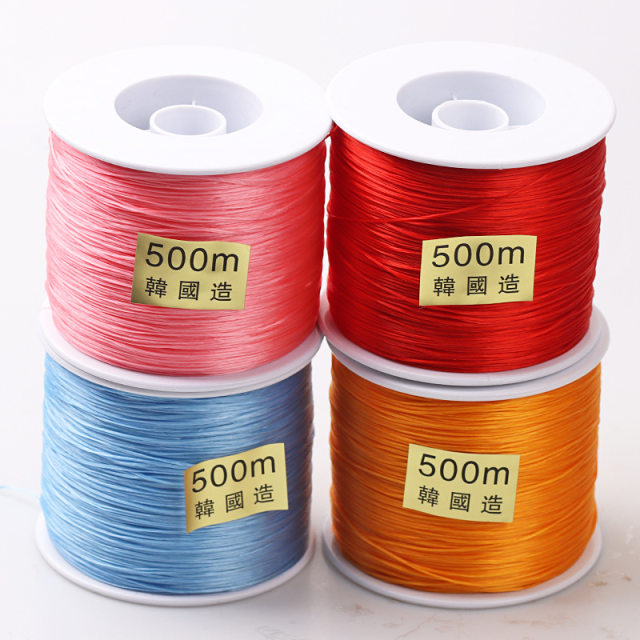 Large roll flat elastic cord diy threaded Buddha beads crystal jade 500 meters elastic cord gold and silver shop beaded rubber band rope
