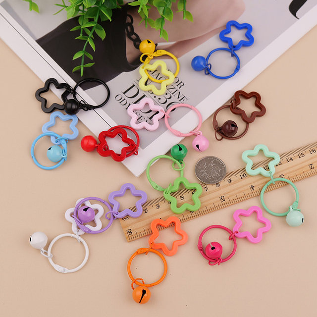Color pentagram Acrylic keychain pendant candy color live cockpie small fresh couple packaging packaging
