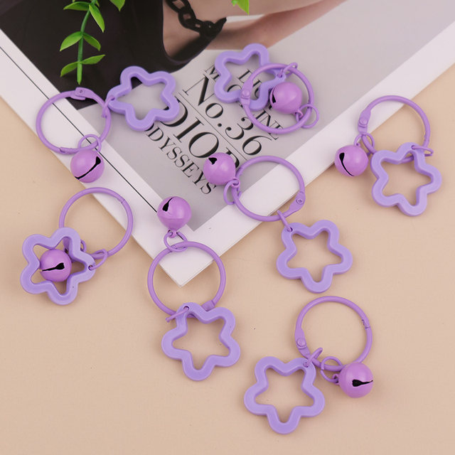 Color pentagram Acrylic keychain pendant candy color live cockpie small fresh couple packaging packaging
