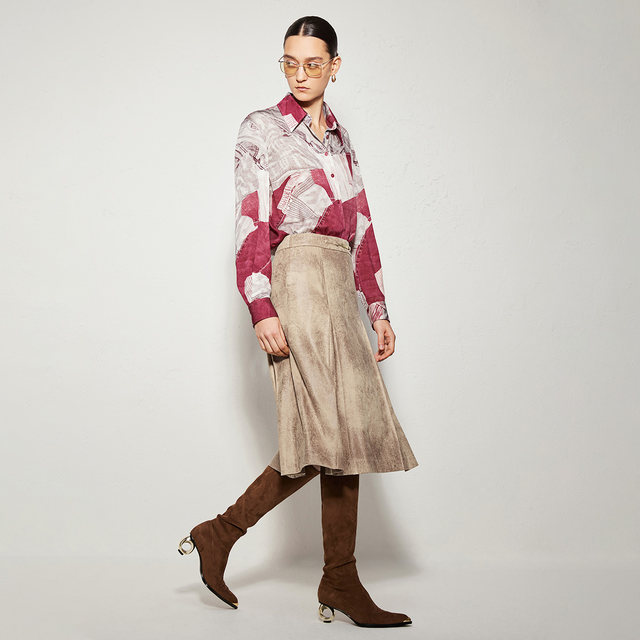 Boxing Shopping Mall same black label series retro old skirt for women 24 spring and autumn A-line skirt BDR3BD2313
