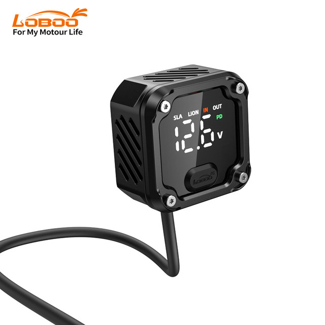 LOBOO Raw Motorcycle Car Bidirectional Fast Charging 130W High Power Battery Charger Aluminum Alloy Waterproof