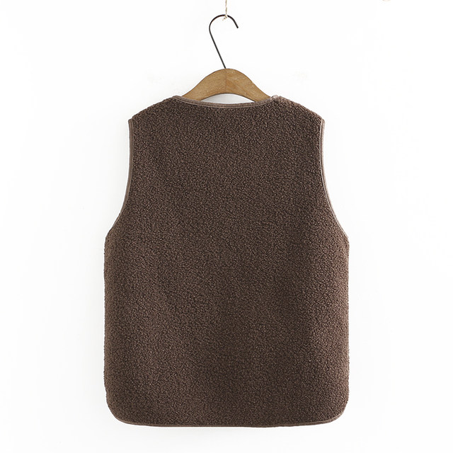 Middle-aged and elderly mothers wear autumn and winter clothes, cold-proof and warm fur integrated fur vest, old lady wears horse clips
