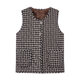 Fleece thickened cotton linen horse clip vest winter new style middle-aged and elderly people plaid vest top fashion mother vest
