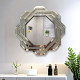 European -style light luxury bathroom mirror wall -mounted bathroom mirror restaurant edge porch art fashion decorative mirror inlaid diamond alien

