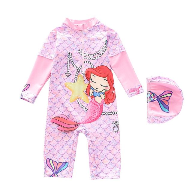 The new children's swimsuit girls in the body in the body of the big child swimsuit, long pants penta pants pants long -sleeved anti -嗮 girl swimsuit
