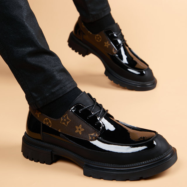 Men's Business Formal Leather Shoes - British Style Shiny Dress Shoes With Thick Comfort Sole