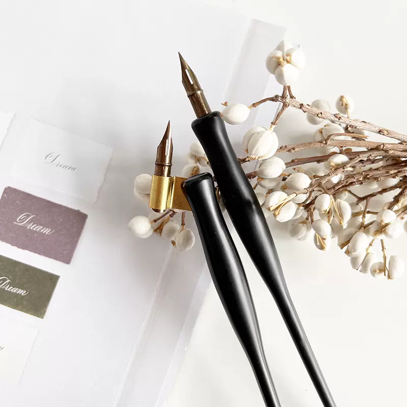 兩用蘸水筆桿圓體花體英文書法英語花式字復古