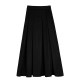 MULVAN black high-waisted suit skirt for women with high-end slim a-line pleated skirt temperament long skirt umbrella skirt
