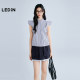 Lecho Vibrant Contrast Color A-line Short Skirt Summer Workwear Large Pocket Skirt C2GEF2315
