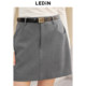 Lecho Korean college style skirt winter new A-line short skirt Gray basic gray skirt