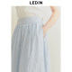 Lecho blue ankle long skirt 25 spring new lysel flowing big skirt hem umbrella skirt Korean sweet skirt
