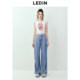 Lecho washing water jeans trousers in summer new parachute pants wide-leg casual girls classic straight versatile trousers