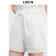 Lecho A version of lace lace shorts 2025 summer new elastic waist wide-leg pants small casual white shorts