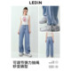 Lecho washing water jeans trousers in summer new parachute pants wide-leg casual girls classic straight versatile trousers