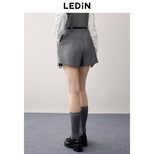 Lecho vintage spliced ​​skirt pants spring and autumn new style grey shorts casual versatile Korean ballet skirt pants women's pants