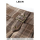 Lecho design pleated short skirt in autumn new checked skirt C2GEE3511
