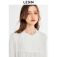 
Lecho round neck lace top new autumn basic versatile light sweet Korean girl full cotton long sleeves