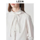 Lecho Girl Lace Stand Collar Shirt 2025 Spring New Lace Bow Pulled Design Top