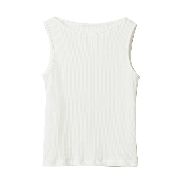 Uksi vest, women's one-length threaded top, solid color thin round neck base, Shandong online store, summer style
