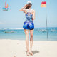 Sanqi split boxer swimsuit, sexy, conservative, slim and belly-covering, large size women's hot spring swimsuit 19023
