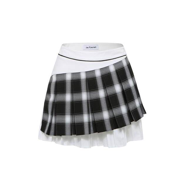 JAC FLEURANT 24 Autumn and Winter Women's Irregular Plaid Spliced ​​Pleated Short Skirt Yintai Department Store 301403