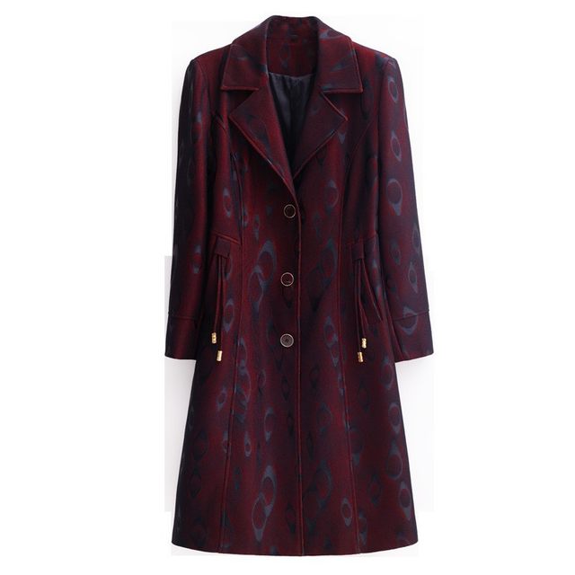 200Jin [Jin is equal to 0.5kg] Extra large size middle-aged and elderly women's coat plus fat plus fat mother's clothing spring and autumn mid-length windbreaker fashionable