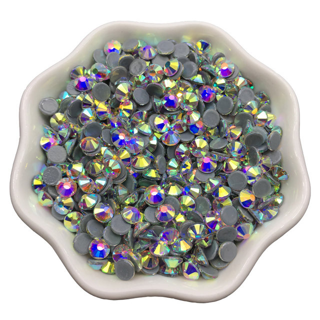 1.3-10.0mm flat bottom AB hot diamond boutique imitation Austrian rubber bottom colorful diamond Latin costume dance costume colorful diamond