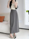 Gray suit skirt long skirt female spring, summer and autumn, high waist, thin waist, sloping black straight skirt size size
