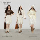 Qiushui Yiren white A-line skirt beautiful midi skirt 2025 summer new lace lace gentle skirt