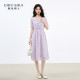 Qiushui Yiren Fashionable and versatile short-sleeved dress 2025 summer new women's French V-neck floral midi skirt