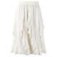 Qiushui Yiren white A-line skirt beautiful midi skirt 2025 summer new lace lace gentle skirt