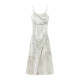 Qiushui Yiren Printed Dress 2025 Summer New Women's Casual Simple Small Fishtail Skirt Hem Chinese Style Mid-Long Skirt