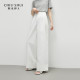 Qiushui Yiren H-shaped wide-leg real pocket casual pants 2025 early autumn new women's casual simple versatile trousers