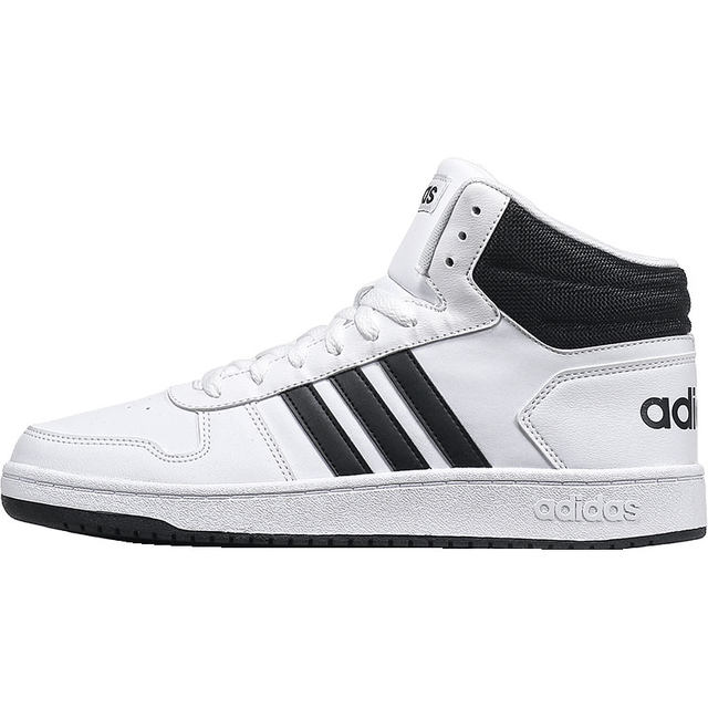 adidas men s HOOPS 2.0 high top wear resistant shock absorbing casual sports sneakers BB7208
