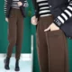 
Autumn and winter new style plus velvet high waist versatile loose slimming harem pants for women cold-proof and warm mom wear fashionable casual pants