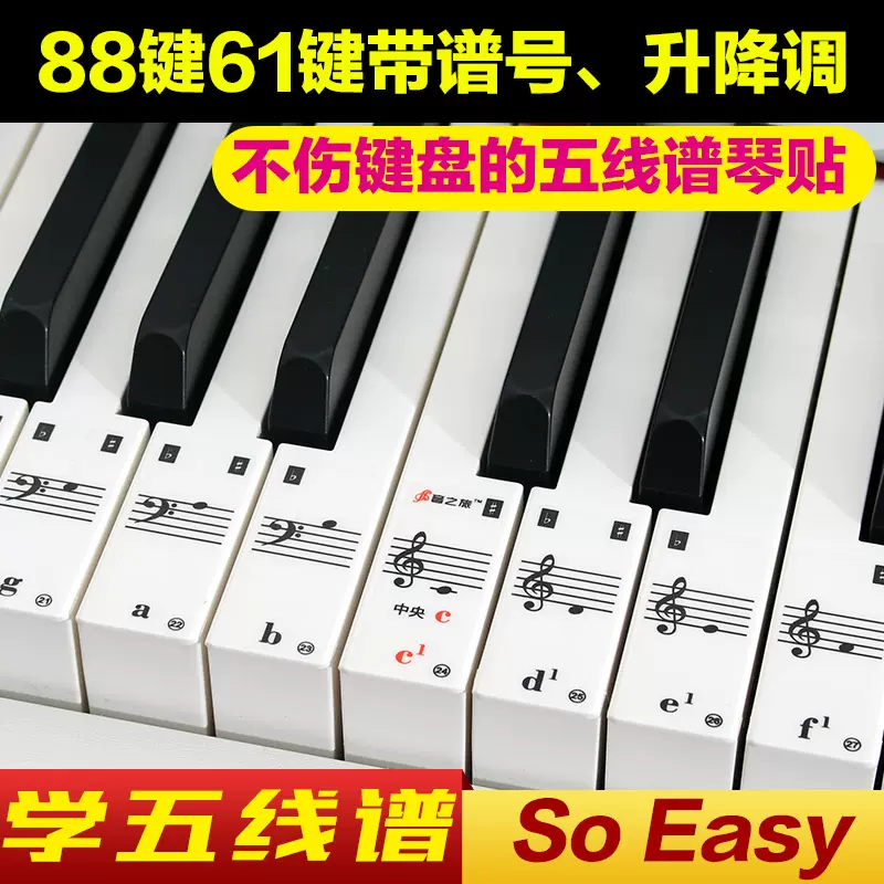 高低譜號五線譜鍵鋼琴貼紙61鍵手捲鋼琴指法速記貼電子琴音階 Taobao 高低譜號五線譜鍵鋼琴貼紙61鍵手捲鋼琴指法速記貼電子琴音階 Taobao
