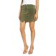 Clearance spot Blank Denim A-line high-waist slit zipper to make you look slim suede mini mini skirt red and green