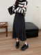 Fat mm woolen pleated skirt long autumn and winter thick large size irregular A-line skirt for women slim and versatile long skirt