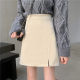 Large -size retro light core skirt autumn and winter split A -line skirt High -pocket hip is thin, a thin skirt fat mm tide
